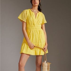 Anthropologie The Somerset mini dress : eyelet edition